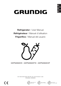Mode d’emploi Grundig GKPN 46821 W Réfrigérateur combiné