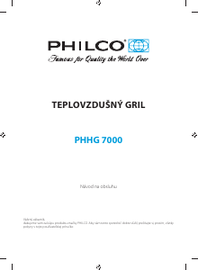 Návod Philco PHHG 7000 Fritéza