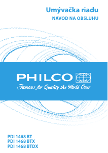 Návod Philco PDI 1468 BTX Umývačka riadu
