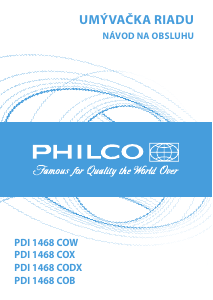 Návod Philco PDI 1468 COB Umývačka riadu