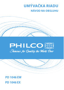 Návod Philco PD 1046 EX Umývačka riadu