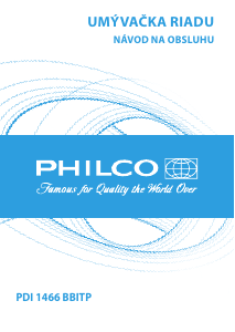 Návod Philco PDI 1466 BBITP Umývačka riadu