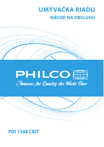 Návod Philco PDI 1568 CBIT Umývačka riadu