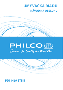 Návod Philco PDI 1469 BTBIT Umývačka riadu