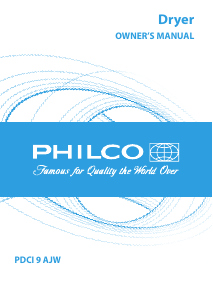 Bruksanvisning Philco PDCI 9 AJW Torktumlare