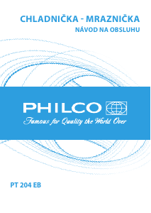 Návod Philco PT 204 EB Chladnička s mrazničkou