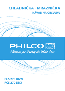 Návod Philco PCSI 270 DNX Chladnička s mrazničkou