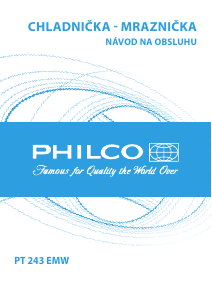 Návod Philco PT 243 EMW Chladnička s mrazničkou