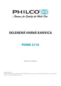 Návod Philco PHWK 2110 Kanvica