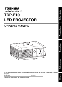 Handleiding Toshiba TDP-F10 Beamer