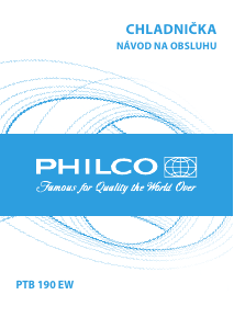 Návod Philco PTB 190 EW Chladnička