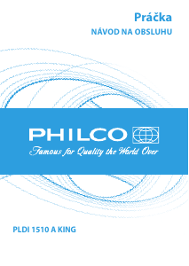 Návod Philco PLDI 1510 A KING Práčka