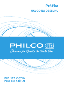 Návod Philco PLD 127 CQTLN Práčka