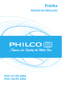 Návod Philco PLDI 138 ATL King Práčka
