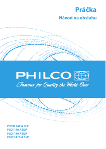 Návod Philco PLDI 149 A BLP Práčka
