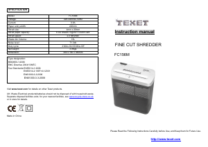 Manual Texet FC156M Paper Shredder