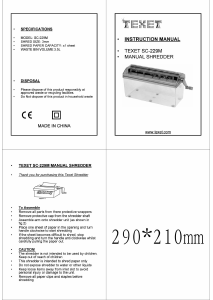 Manual Texet SC-229M Paper Shredder
