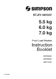 Handleiding Simpson SWF85661 Wasmachine