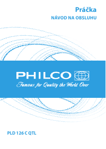 Návod Philco PLD 126 CQTL Práčka