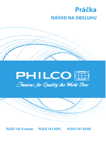 Návod Philco PLDSI 147 A steam Práčka