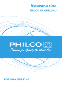 Návod Philco POP 7616 SFPB KING Rúra