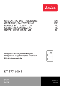 Bedienungsanleitung Amica DT 377 100 E Kühl-gefrierkombination