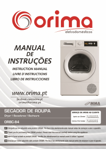 Manual Orima ORBC 84 Máquina de secar roupa