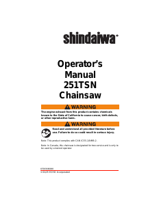 Handleiding Shindaiwa 251TSN Kettingzaag