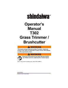 Manual Shindaiwa T302-HDFH Grass Trimmer