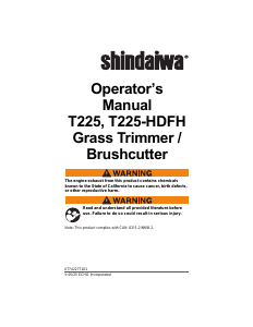 Manual Shindaiwa T225 Grass Trimmer