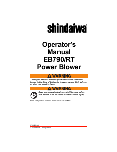 Bruksanvisning Shindaiwa EB790RT Lövblåsare