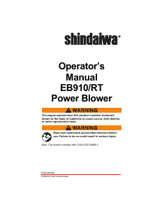 Bruksanvisning Shindaiwa EB910RT Lövblåsare