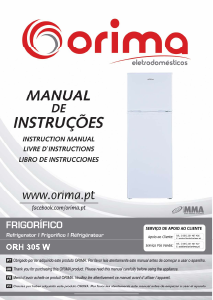 Mode d’emploi Orima ORH 305 W Réfrigérateur combiné