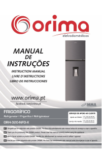 Mode d’emploi Orima ORH 320 NFDX Réfrigérateur combiné