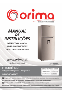 Mode d’emploi Orima ORH 540 NFDX Réfrigérateur combiné