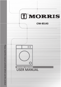 Bruksanvisning Morris CIW-85143 Kombinerad tvätt-tork