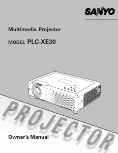 Manual Sanyo PLC-XE30 Projector