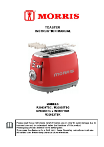 Handleiding Morris R20852TSK Broodrooster
