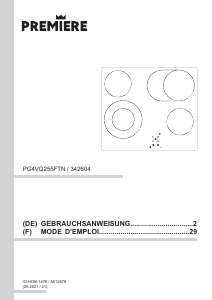 Bedienungsanleitung Premiere PG4VQ255FTN Kochfeld