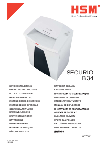 Manuál HSM Securio B34 Skartovačka