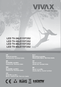 Manuál Vivax TV-40LE115T2S2 LED televize
