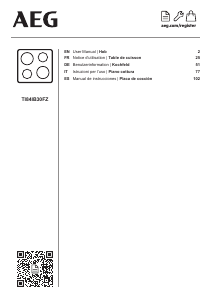Manual AEG TI84IB30FZ Hob