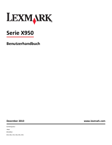 Bedienungsanleitung Lexmark X952dte Multifunktionsdrucker