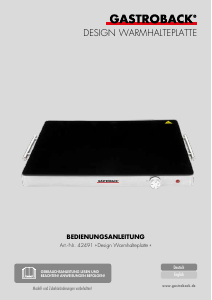 Bruksanvisning Gastroback 41150 Design Tallriksvärmare