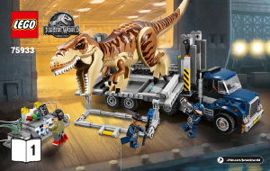 Kullanım kılavuzu Lego set 75933 Jurassic World T. rex Nakliyesi