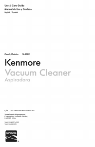 Manual Kenmore 116.29319 Vacuum Cleaner
