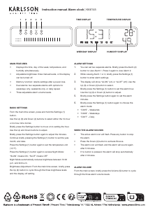 Mode d’emploi Karlsson KA6145WH Horloge