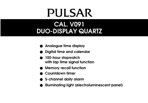 Handleiding Pulsar V091 Uurwerk