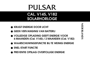 Handleiding Pulsar V145 Uurwerk