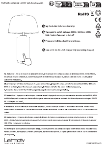 Manual de uso Leitmotiv LM2225WH Lámpara